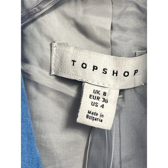 TopShop Long Line Double Breasted Blue Vest Sz S 4 NWT Minimalist Capsule Office - Picture 4 of 7